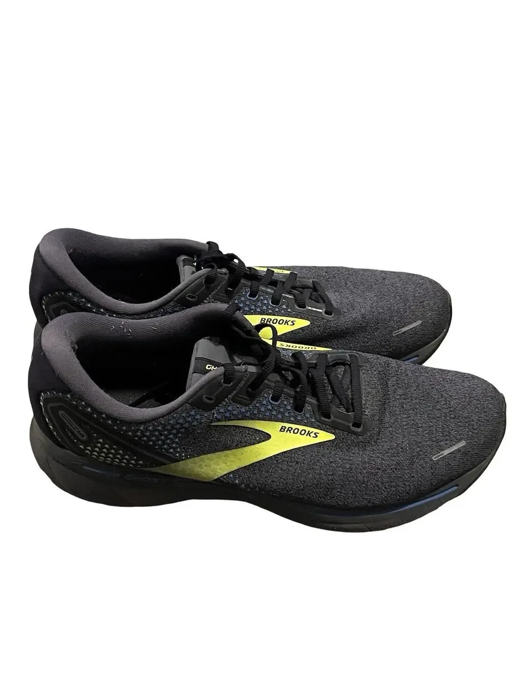Brooks Ghost 14 Running Shoes Mens 15 D Black Yellow Cushioned Neutral